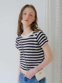 riddle stripe knit - navy