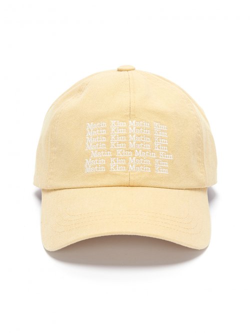 MUSINSA | MATIN KIM LETTERING BALL CAP IN YELLOW