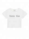 마뗑킴(MATIN KIM) LOGO CROP TOP IN WHITE