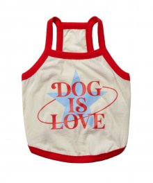 PET Dog is love 스타 그래픽 티셔츠 아이보리