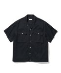 노클(NOCLE) Convertible-Collar Short Shirts Navy