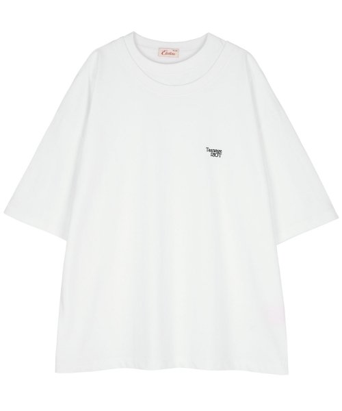 MUSINSA | ETCE DOUBLE NECK SHORT-SLEEVE TEE (WHITE)