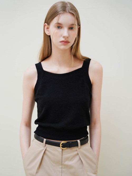 BELLA SLEEVELESS KNIT TOP BLACK
