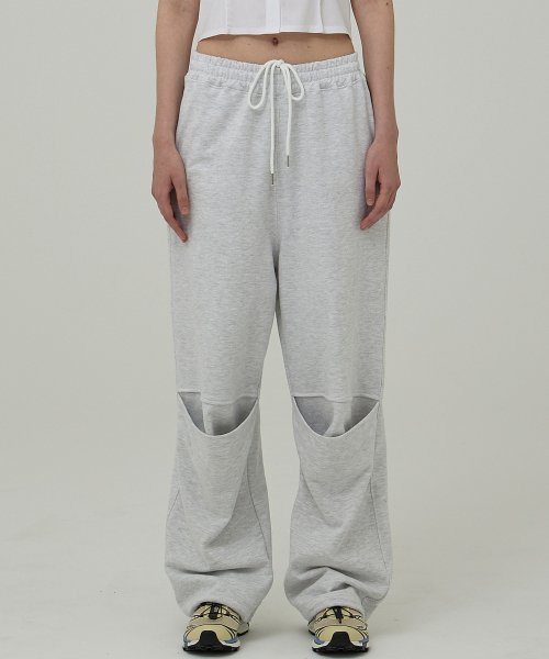 SLIT PANTS IN GREY широкий брюки