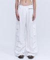 Wide String Cargo 2way Pants - White