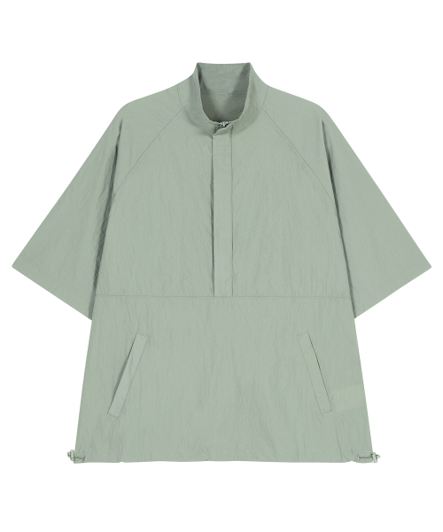 Анорак с коротким рукавом 86-IRO292 ветрозащитный Khaki Grey