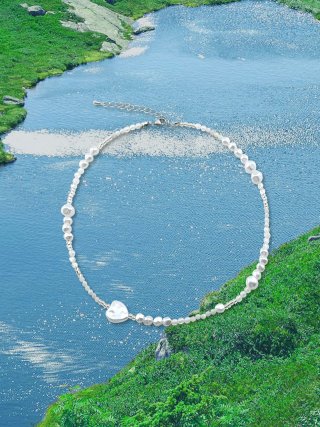 퍼피스딜라이트(PUPPYS DELIGHT) Yunseul Beads Necklace white