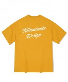 오버핏 플러피 로고 티셔츠-옐로우