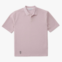 코디갤러리(CODIGALLERY) 핑크 콤보 오버핏 자수 카라 반팔 티셔츠