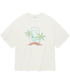 핫썸머 C 로고 티셔츠 화이트