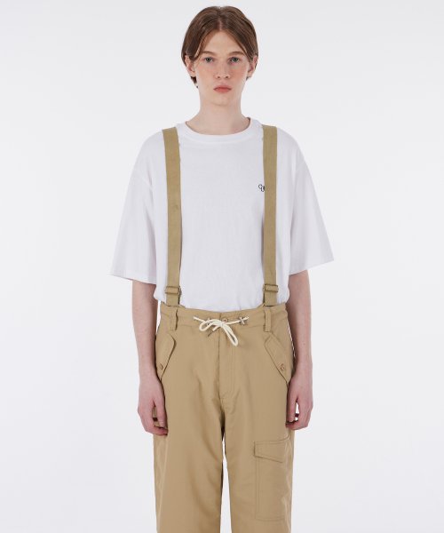 MUSINSA | GLW Nylon Pocket Suspender Pants Beige