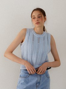 knit sleeveless - light blue