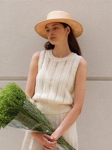 knit sleeveless - cream
