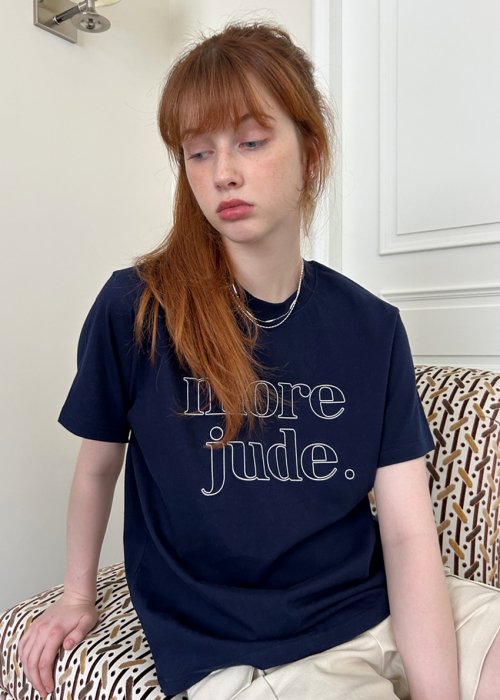 Jude logo t-shirt 네이비 & 화이트