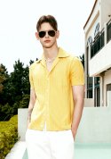 세비지(SAVAGE) Half Knit Shirts - Yellow