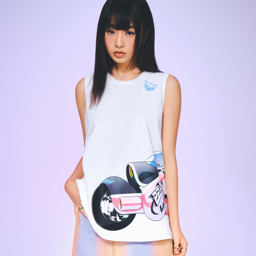 LALAFOX & TREE13 BIKE SLEEVELESS WHITE BP2CH019