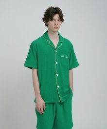 (m) Green Towel Short Pajama Set