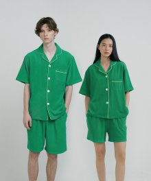 (couple) Green Towel Short Pajama Set
