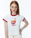 무디디(MUDIDI) Pin-up girl crop t-shirt 002 White