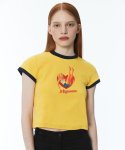 무디디(MUDIDI) Pin-up girl crop t-shirt 002 Yellow