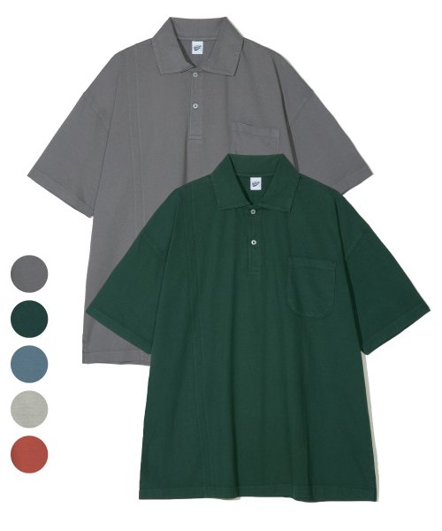 2PACK оверсайз пигмент поло рубашка 5COLOR