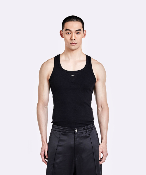 Metal logo sleeveless - Black