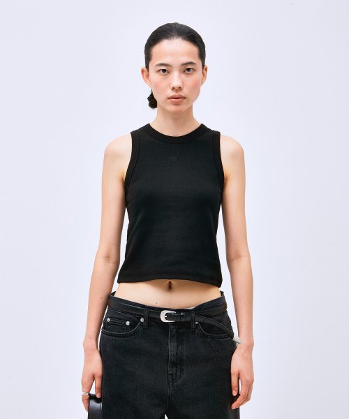 Tank Top in Black Color-Block Ribbing – MILKWEARSTORE