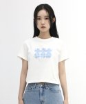 수이봄(SUIBOM) 캐칭 아이 크롭 티셔츠 - 오프 화이트