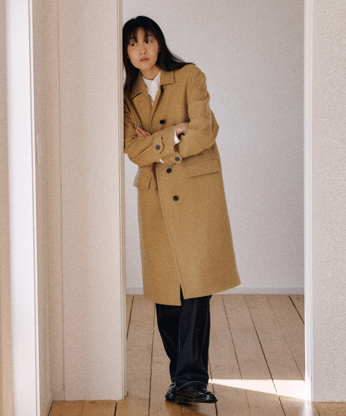WOOL CASHMERE SINGLE COAT CAMEL