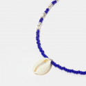 하카블랙스(HAKKABLACKS) Morse Code Shell Necklace (Blue-Silver)