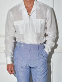올클래식(ALLCLASSIC) Open-collar Linen Shirts White / ALCSH006