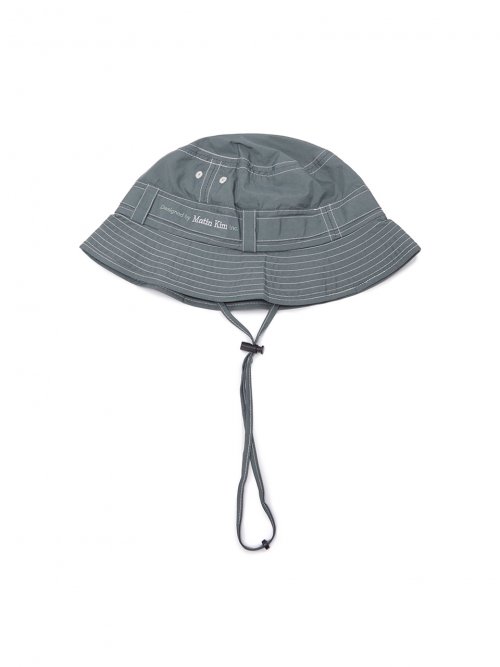 Black bucket cheap hat with drawstring