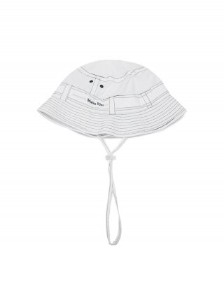 마뗑킴(MATIN KIM) MATIN STITCH SAFARI BUCKET HAT IN WHITE