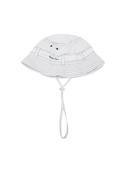 MUSINSA | マーティンキム MATIN STITCH SAFARI BUCKET HAT IN WHITE