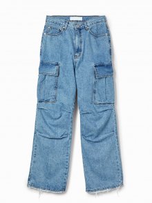 POCKET DENIM PANTS BLUE