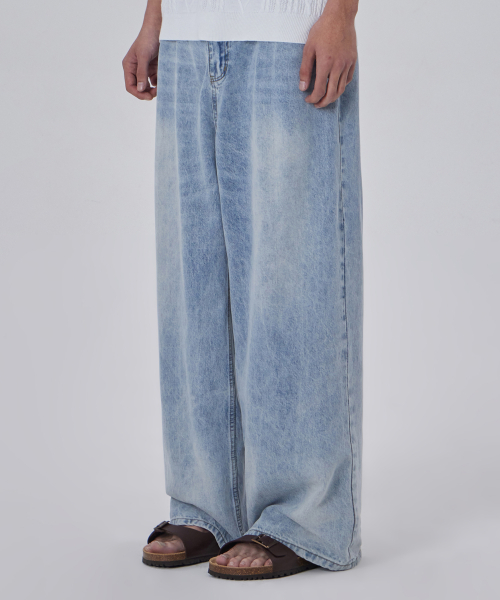 MUSINSA | GLW Easy Wide Denim Pants Naples Vintage Light Indigo