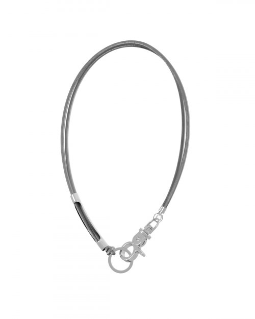 MUSINSA | SAGEGASAGE 3way Leather Necklace - Metal Gray