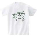어썸어스(AWESOMEUS) (23SS)SMILE CAT WITH A HAND FAN 반팔 티셔츠 화이트