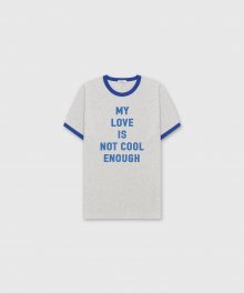 NOT COOL ENOUGH 70S T-SHIRT HEATHER GREY/BLUE