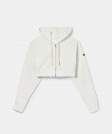 CROPPED HOOD ZIP UP WHITE