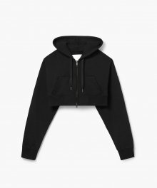 CROPPED HOOD ZIP UP BLACK