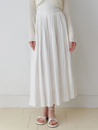 리엘(RE L) Mono pleats skirt (white)