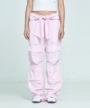 Waist roll down cargo pants - Pink