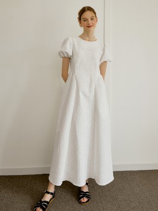 리엘(RE L) Daisy puff lace dress (white)