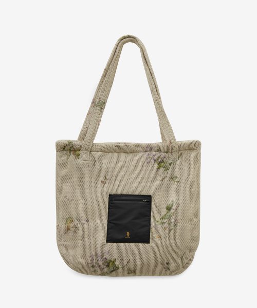 MUSINSA R13 Women s Floral Print Knit Tote Bag Beige