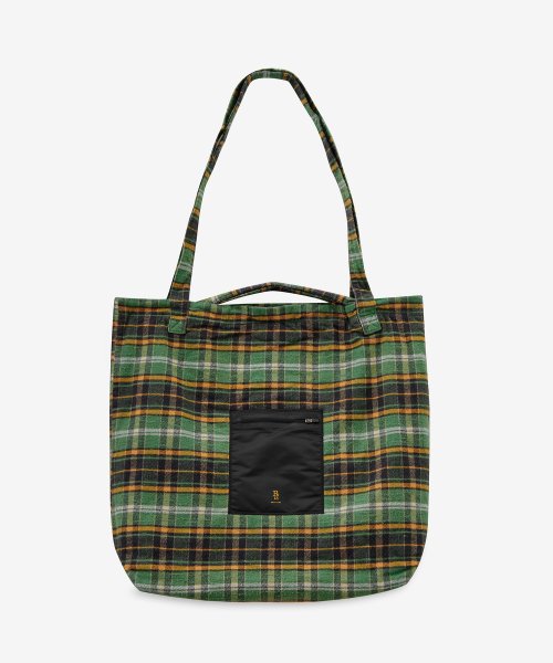 MUSINSA R13 Women s Large Check Pattern Tote Bag Green