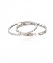 BAT407 [2SET][surgical steel]Comb-patterned cutting layered Ring