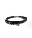 스칼렛또블랙(SCALETTOBLACK) BAT306 [surgical steel]Layered rope leather Bracelet