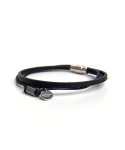 스칼렛또블랙(SCALETTOBLACK) BAT305 [surgical steel]Layered leather nut point Bracelet