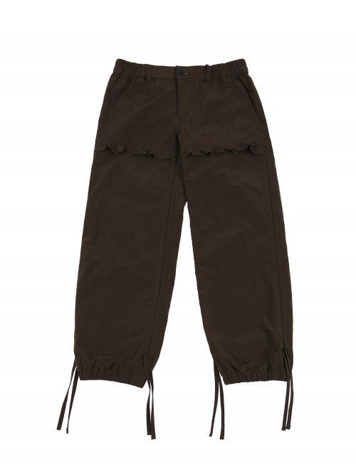 Двусторонние нейлоновые брюки со сборками (Deep Brown)